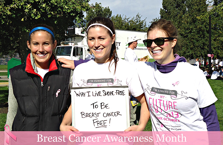 Participants at Run for The Cure 2013 answer why they live smoke free. Photo credit: START 2013